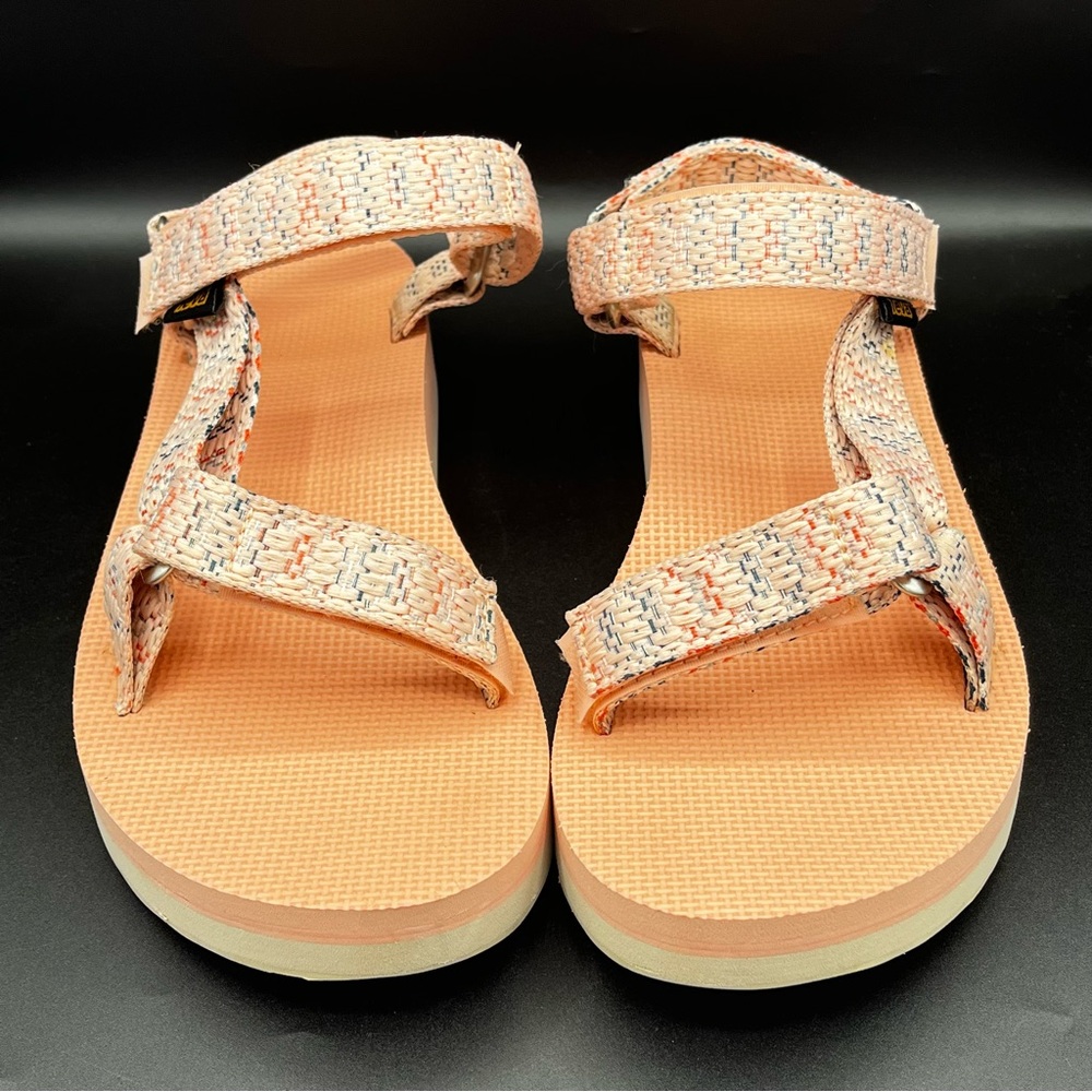 Teva Chacha Tropical Peach Midform Wedges Sandals Womens Size 9 - Picture 15 of 15